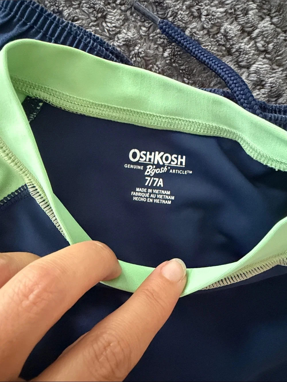 OshKosh B'gosh Navy and Lime Shark Rashguard Swim Set
